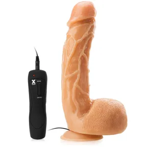 Wibrator - ogromny cielisty penis z wibracjami – pikantna erotyczna zabawa – 80288171