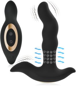 Rotacyjny masażer prostaty i krocza wibrator analny z obrotowymi kulkami - 75701842