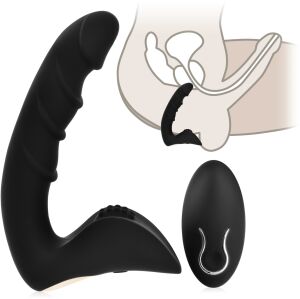 2w1 samonośny wibrator dla pań masażer prostaty dla mężczyzn - 10 sex funkcji + pilot - 79220693