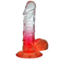 Sztuczny penis 15 cm dwukolorowe dildo na mocnej przyssawce - 73254424