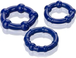Trzy pierścienie erekcyjne żelowe niebieskie ccl 00013