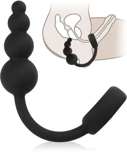 Kulkowy masażer prostaty korek analny z pierścieniem na penisa - 74100145