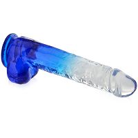 Dwukolorowe dildo 24 cm żelowy sztuczny penis na mocnej przyssawce - 76606447 - 2