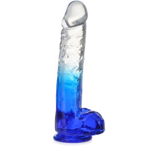 Dwukolorowe dildo 24 cm żelowy sztuczny penis na mocnej przyssawce - 76606447