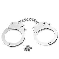 Klasyczne metalowe kajdanki na ręce gadżet bondage - 71737268 - 3