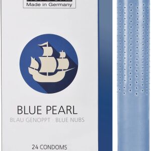 Blue pearl - niebieskie prezerwatywy pokryte stymulującymi wypustkami 24 szt. - 76658474