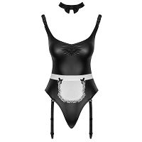 Cottelli zmysłowy kostium pokojówki body z fartuszkiem - 70092261 - 3