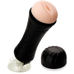 Duża sztuczna pochwa realistyczna cipka w tubie na przyssawce - 70294969