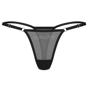 Obsessive Violami przezroczyste stringi z napisem "Hungry"- 72399158