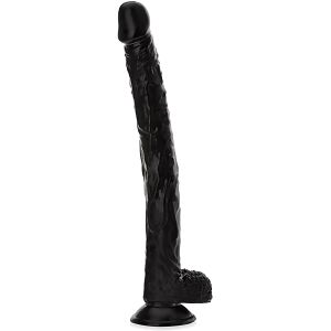 Długie elastyczne dildo 38 cm żylasty penis na przyssawce - 75477021