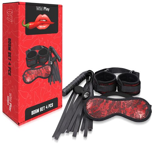 Zmysłowy zestaw z koronką BDSM EROSPACE WILD PLAY C7 4 produkty - 74562019