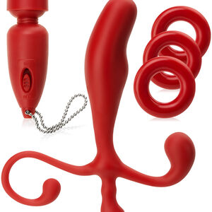 Masażer prostaty + wibrujący masturbator-brelok + 3 ringi na penisa - 74736755