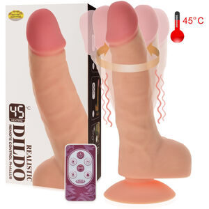 PODGRZEWANY DO 45stC - 144 FUNKCJE - WIBRATOR ROTACYJNY PENIS NA PRZYSSAWCE - 76473771