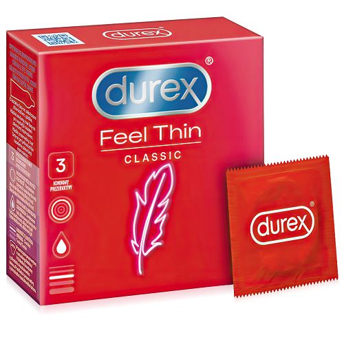 Durex Feel Thin Classic cienkie prezerwatywy 3 szt - 75823754