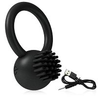 Wibrujący czarny pierścień erekcyjny 10 programów - OUTLET - 2