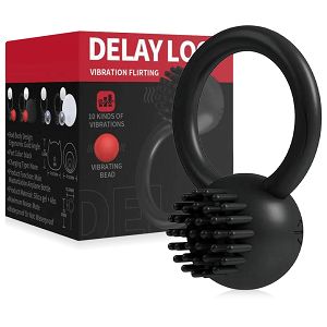 Wibrujący czarny pierścień erekcyjny 10 programów - OUTLET