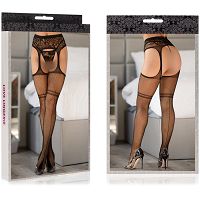 Pończochy z pasem 2w1 garter stocking sexy rajstopy kabaretki ze szwem - 72351152 - 3