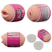 Dwustronny masturbator dla mężczyzn cielista pochwa i usta - 71721361 - 3