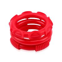 Zestaw czerwony korek analny i 3 pierścienie erekcyjne - 74632238 - 3