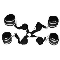 Aksamitny łóżkowy zestaw do krępowania rąk i nóg fetysz bondage bdsm sm - 58623081 - 4