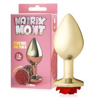 Anal plug 9 cm korek analny z czerwoną różą - 76551721 - 6