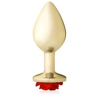 Anal plug 9 cm korek analny z czerwoną różą - 76551721 - 3