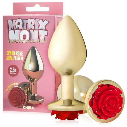 Anal plug 9 cm korek analny z czerwoną różą - 76551721