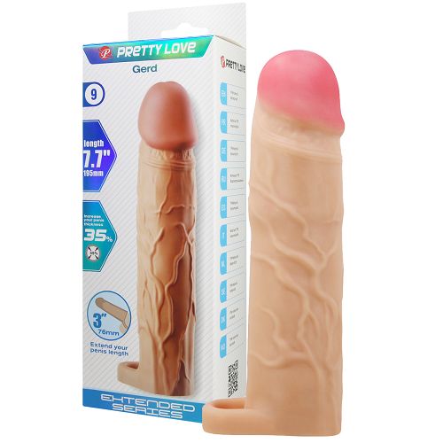 Cielista realistyczna nakładka powiększająca penisa + 7,6 cm - 73309188
