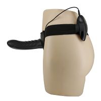 Czarny strap-on wibrujący sztuczny penis pegging + pilot - 74011327 - 6