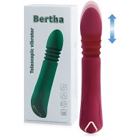 Silikonowy teleskopowy wibrator posuwisty 10 programów czerwony - 77691141 - 2