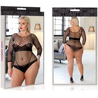 Obcisłe body xl-xxxl siateczka bielizna erotyczna bodystocking plus size - 74142600 - 3