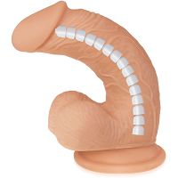 Superrealistyczne dildo z kręgosłupem sztuczny penis z jądrami na przyssawce - 76985919 - 4