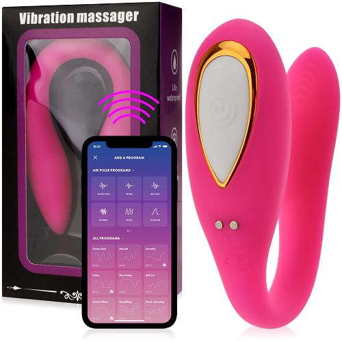 Dwusilnikowy wibrator masażer dla par i do masturbacji sterowany aplikacją - 70083459