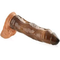 Nakładka erekcyjna - pogrubienie i wydłużenie 1 cm - ponętny penis - 78169391 - 2