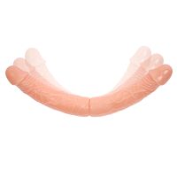 Podwójne realistyczne giętkie cieliste dildo dla par 36 cm - 71519872 - 4