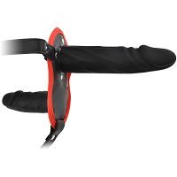 Strap-on z dwoma penisami podwójne dildo do penetracji pochwy i anusa - 79201783 - 2