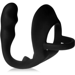 Pierścień na penisa i jądra analny strap-on cock ring z dildo - 77209672