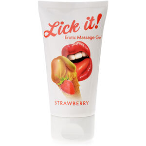 Lick it strawberry 50 ml aromatyzowany żel do masażu całego ciała truskawkowy - 73501136