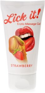 Lick it strawberry 50 ml aromatyzowany żel do masażu całego ciała truskawkowy - 73501136
