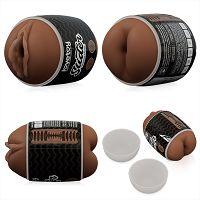 Dwustronny masturbator dla mężczyzn brązowa wagina i anus - 76260979 - 3