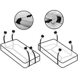 Zestaw kajdanek na ręce i nogi z pasami mocowanymi pod materac - 87655789