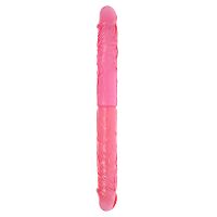 Podwójne realistyczne giętkie różowe dildo dla par 36 cm - 76148771 - 5