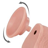 Superrealistyczne dildo 23 cm penis z z przesuwną skórą - 71377717 - 2