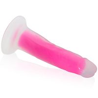 Różowe fluorescencyjne dildo penis 14 cm świeci w ciemności - 79989968 - 3