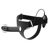 Czarny pas strap-on z wibratorem 16 cm + pilot - 70043295 - 7