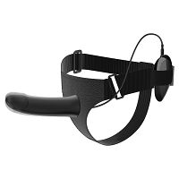 Czarny pas strap-on z wibratorem 16 cm + pilot - 70043295 - 5
