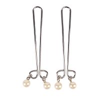 Zestaw stalowych zacisków na sutki z perłami BDSM - 73380197 - 3