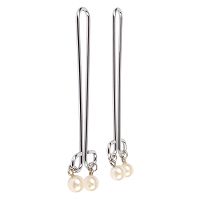 Zestaw stalowych zacisków na sutki z perłami BDSM - 73380197 - 4