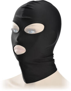 Maska bdsm na głowę fetysz z otworami na oczy i usta - 65689964