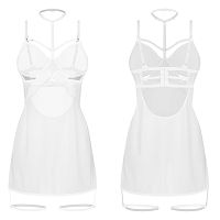 Obsessive Arrowel biała koszulka + choker i pasy na uda - 76402025 - 5